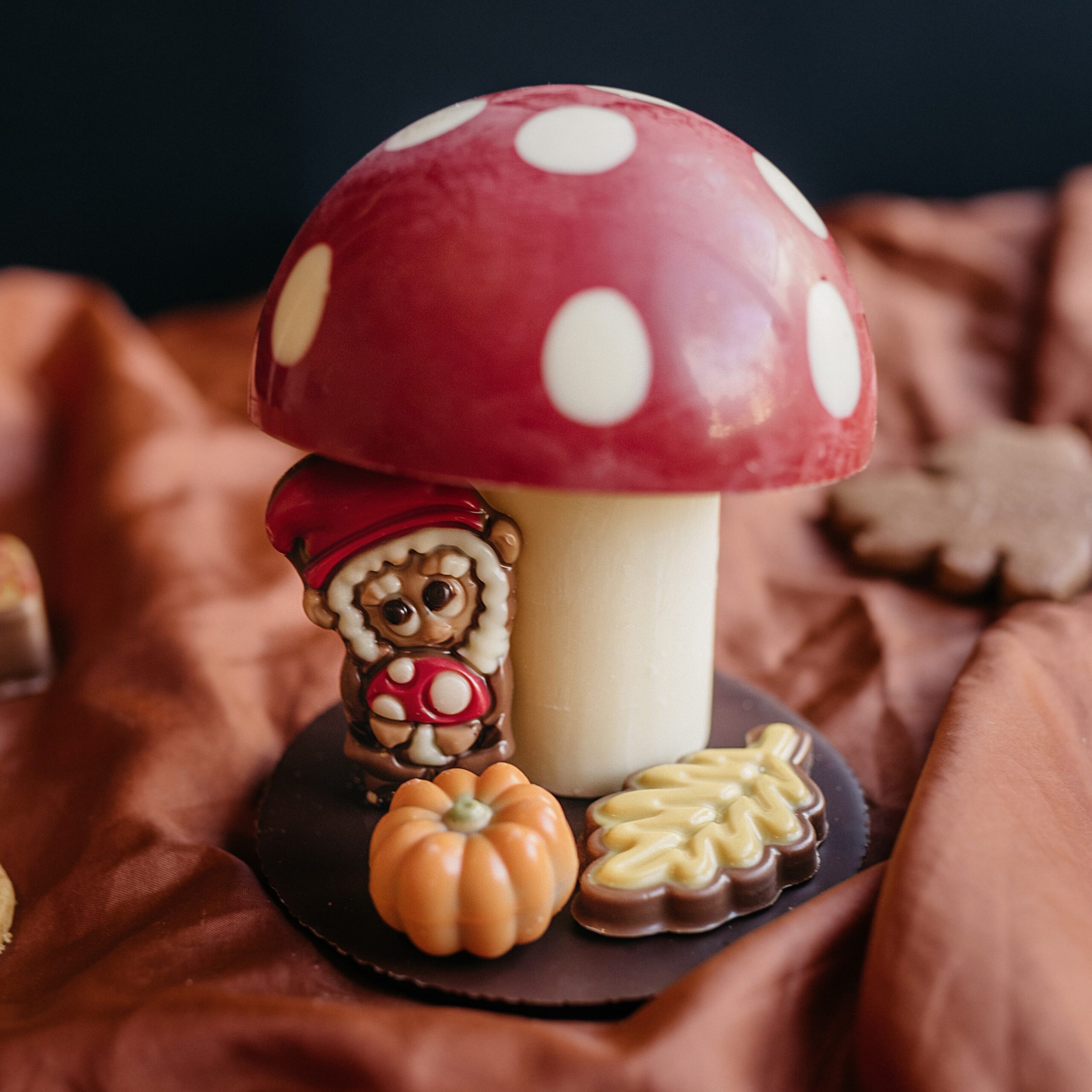 Chocolade paddenstoel met decoratie