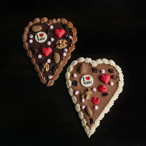 Chocolade harten met noten